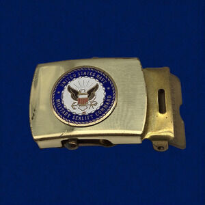 Rare Vintage Brass MSC Belt Buckle United States Navy Military Sealift Command
